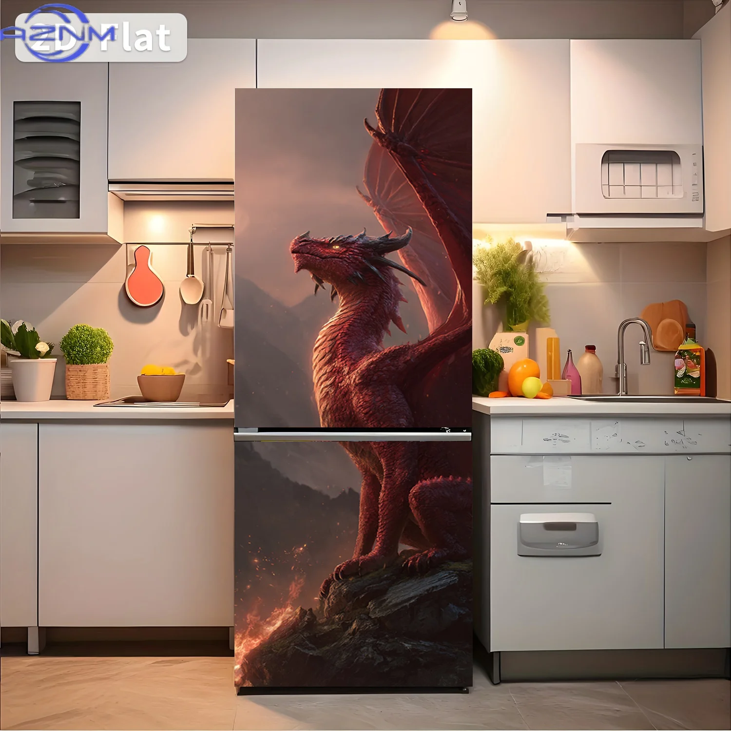2D Flat Printing 1pc Refrigerator Sticker  