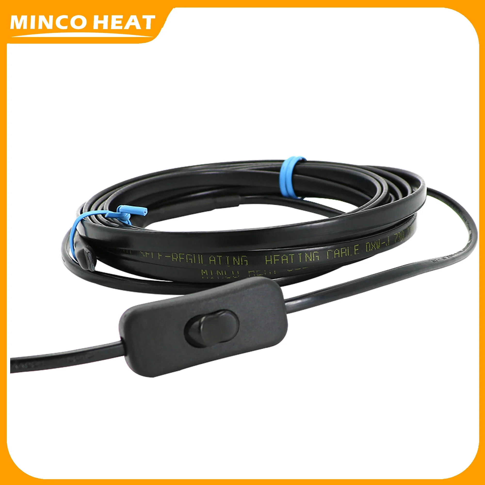 Minco Heat 25w/m  220V EU Plug Electric Wire Heating Cables Self Regulating Pipe Anti-Freeze Protection Roof Gutter De-Icing