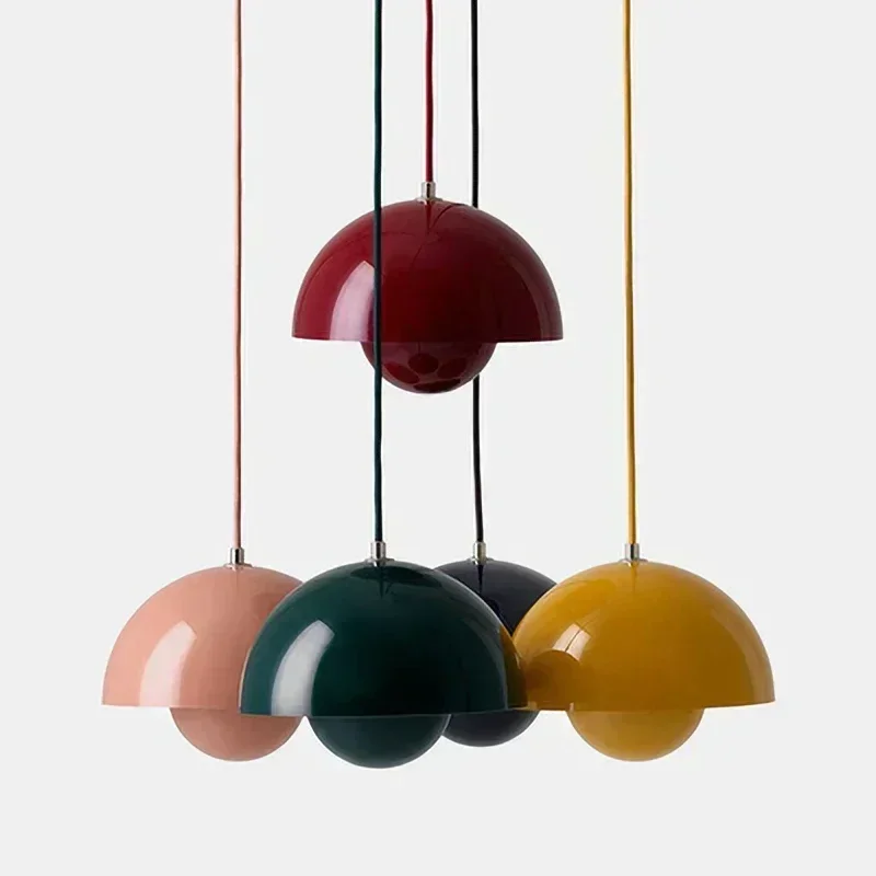 Danemark Designer Semicirculaire Bouton De Fleur Lampe Suspendue pour Cuisine Salon Île Fer Intérieur Décor À La Maison LED Luminaires D'éclairage