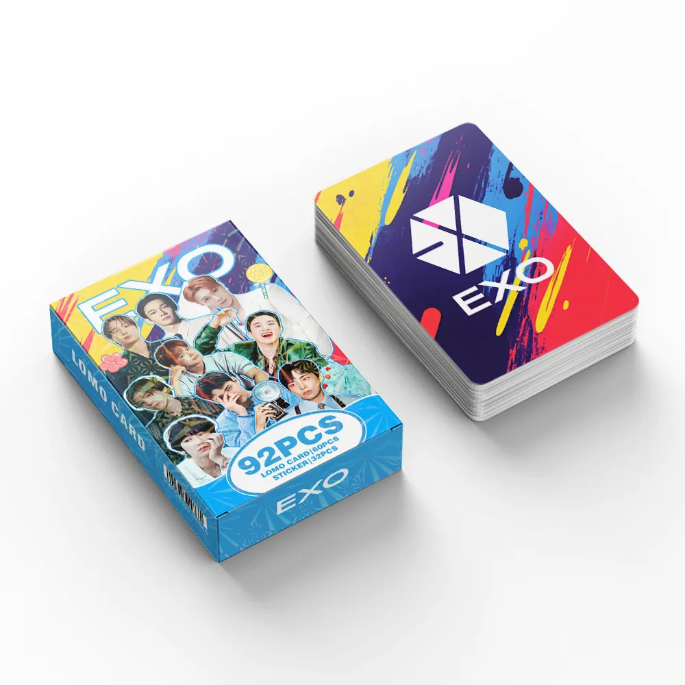 92 шт./компл. Kpop Idol EXO BAEKHYUN SeHun KAI SUHO ChanYeol SeHun XIUMIN D.O. Новая серия ломо-карточек, наклейки, открытки, подарки для фанатов