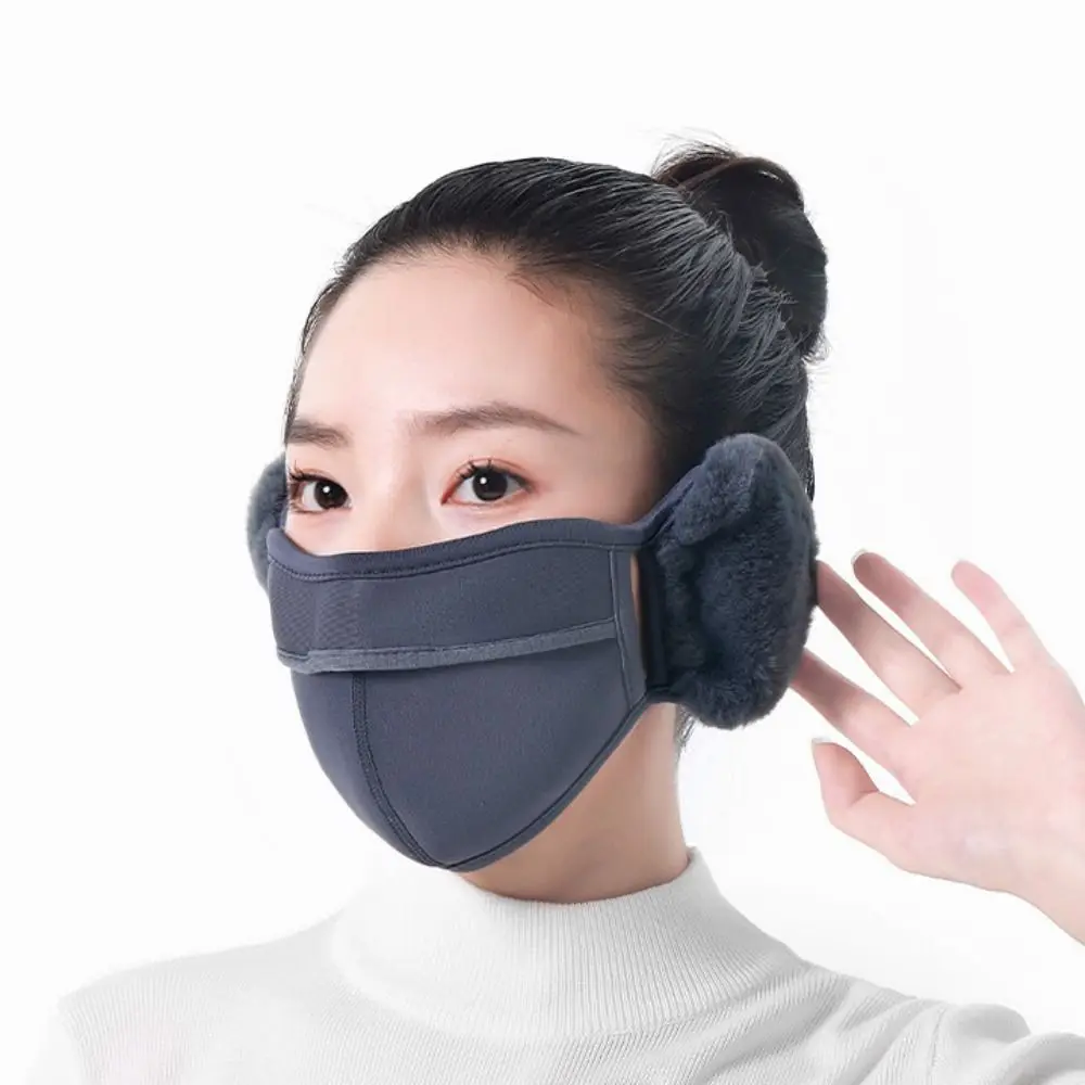 Breathable Fleece Earmuffs Mask Thermal Windproof Earflap Wrap Mask Ear Warmer Dustproof Winter Mask Outdoor