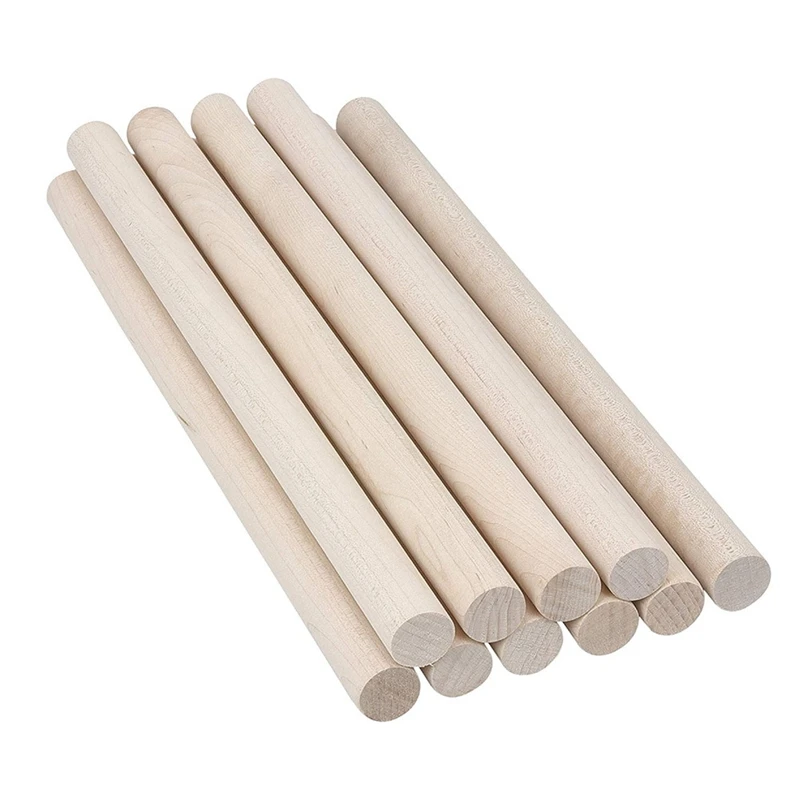 50Pcs Wooden Dowel Rods Unfinished Wood Dowels, Solid Hardwood Sticks For Crafting, Macrame, DIY & More, Sanded Smooth