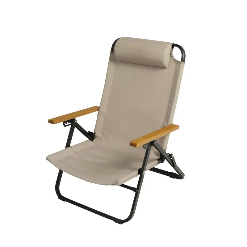 Adjustable Camping Chair Folding Reclining Chair Outdoor Portable Camping Lunch Rest Outdoor Chair Carbon Steel Reclining Chair