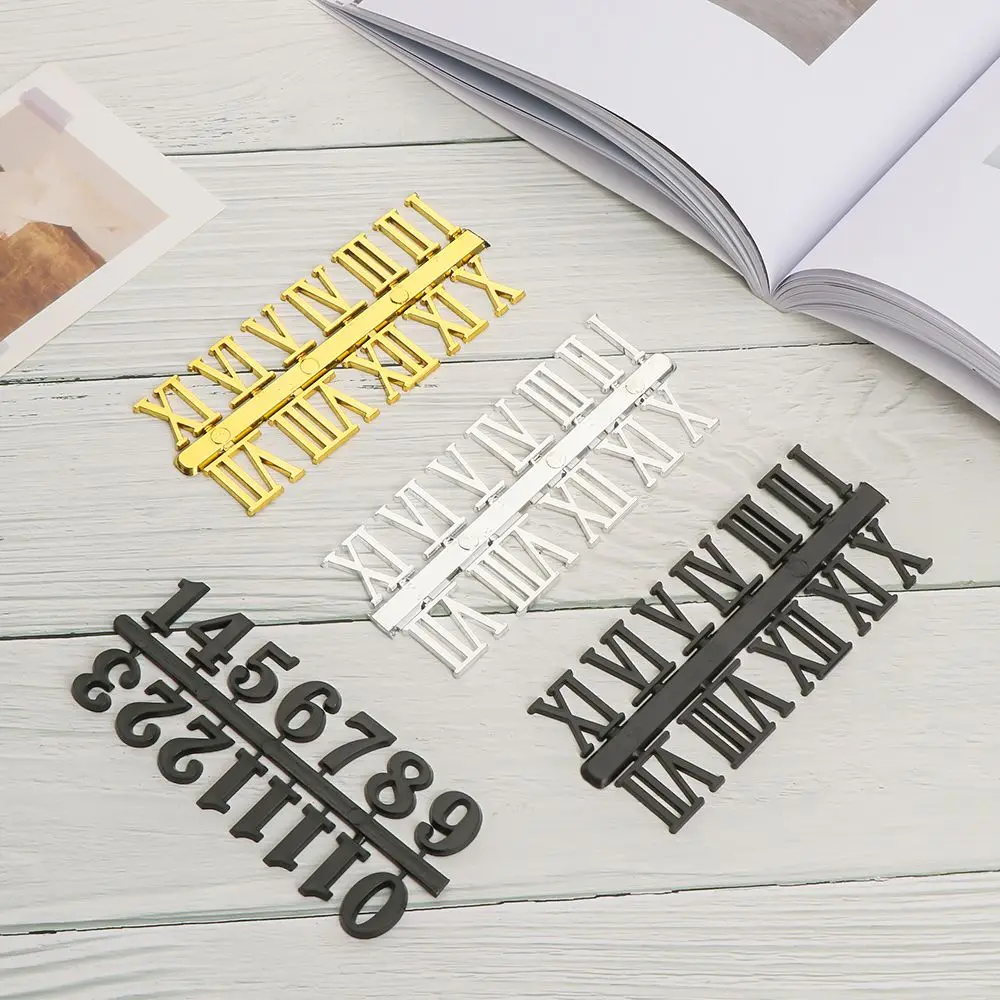 1 Set Handmade Material Replacement Gadget Digital Roman Numerals Arabic Number Quartz Clock Parts Clock Numerals Accessories