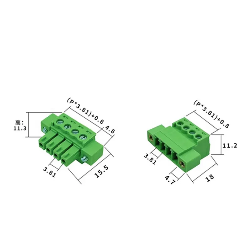 15EDGRKP-3.81MM Plug-In Type 2EDG 2P 3P 4P 5P 6P 7P 8P 9P 10P 12P 14P 16P 20P 24 Pin  Green Terminal Block 15EDGKM Connector