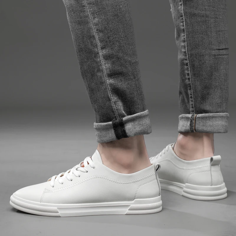 Platte Of 5Cm Hoogte Toenemende Mannen Schoenen Casual Lift Schoenen Man Mode Lift Sneakers Sport Echt Lederen Schoenen Tall schoenen