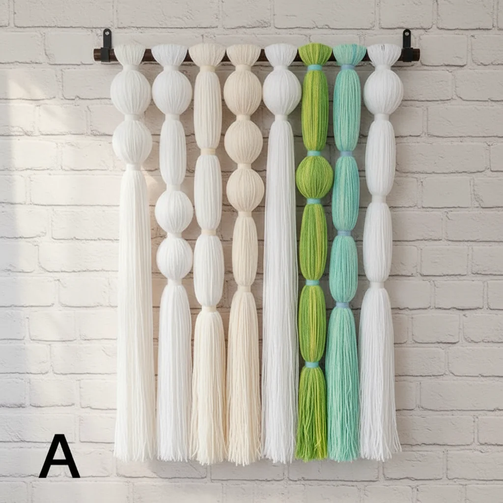 #￥Mixed Color Mediterranean Freshness Wool Wall Hanging Posemia Manual Woven for Diwali Wedding Birthday Anniversary Art Deco
