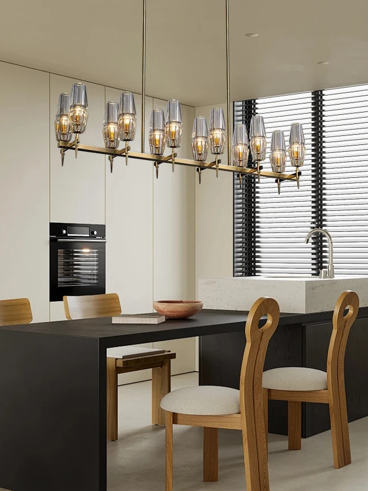 

2025 Nordic Luxury Glass Bronze Body Dining Room Pendant Lamp Led Dimmable Home-appliance Living Room Hotel Decoration Lights