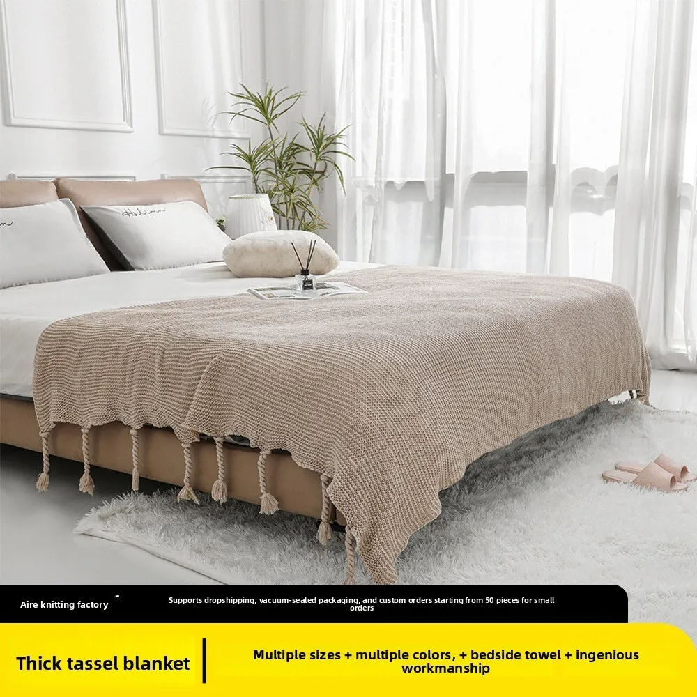 

Nordic Style Knitted Blanket Handmade Braided Sofa Cover Bed Throw for Living Room Hotel Bedroom Decor Cozy Home Textile Gift