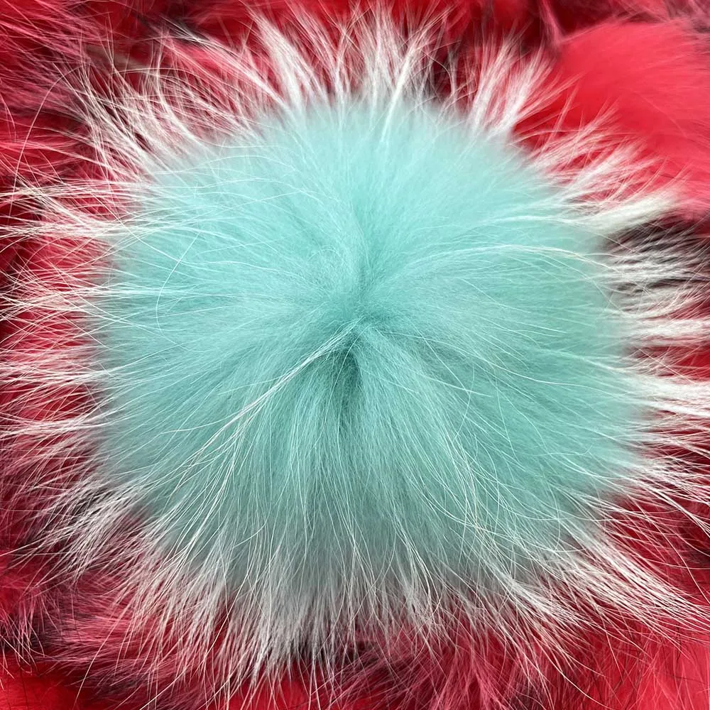 2 pezzi soffici vera pelliccia di procione pompon con bottoni automatici pelliccia fai da te pom pom palline pompon di pelliccia per cappelli lavorati a maglia sciarpe accessori