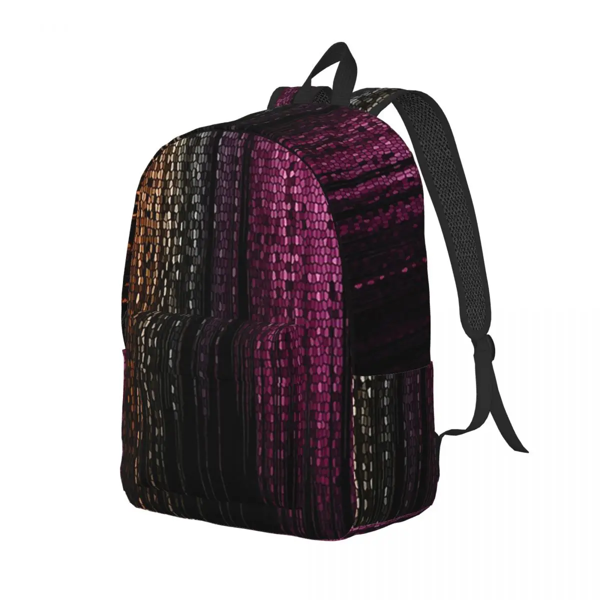 Faux Glitter Rainbow Pride Flag LGBT Gay Lesbian Backpack Daypack Large Capacity Children BookBag School Bag Shoulder
