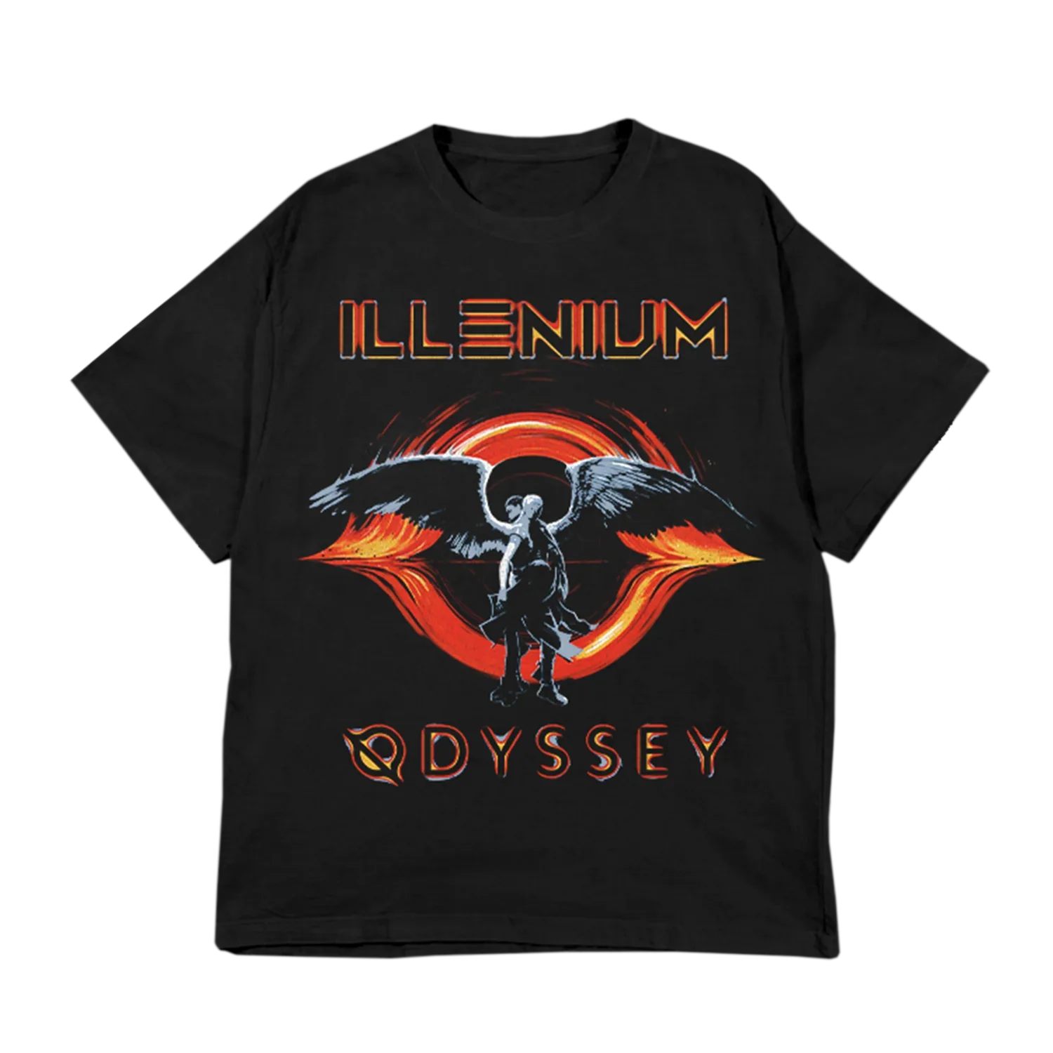Retro Odyssey T-shirt Angel Wings Red Circle Printing Casual T-shirt Gift for Movie Fans