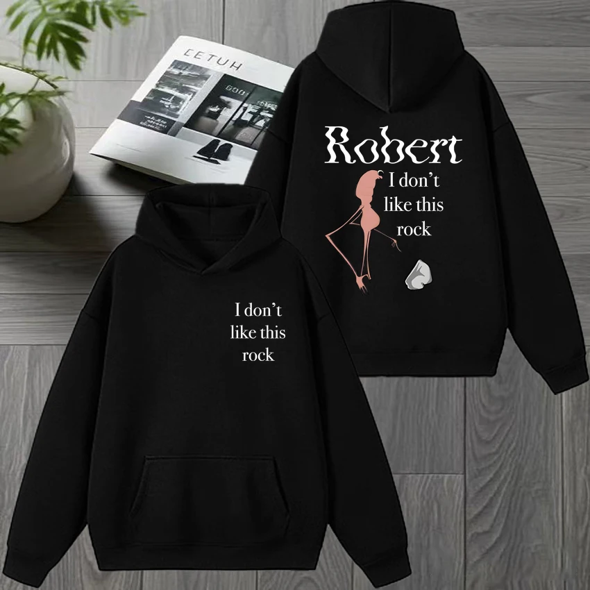 

Marcus the Worm Meme "Robert, I don't like this rock" print Sweatshirt Men women harajuku Fleece pullover Unisex Casual Hoodie