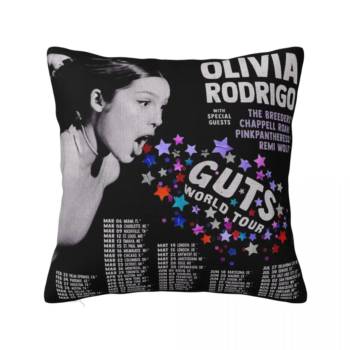 Olivia Spill Ur Guts Vampire Sour Rodrigo Pillowcases Merchandise Soft Cushion Cover Pillow Covers Sofa Decor Zipper Multi-Size