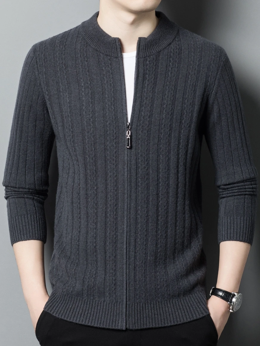 

Mens Winter Cardigan zipper Sweater Male Knitted thick Winter Korean Style Fashion Casual Knitted men Sweatercoats