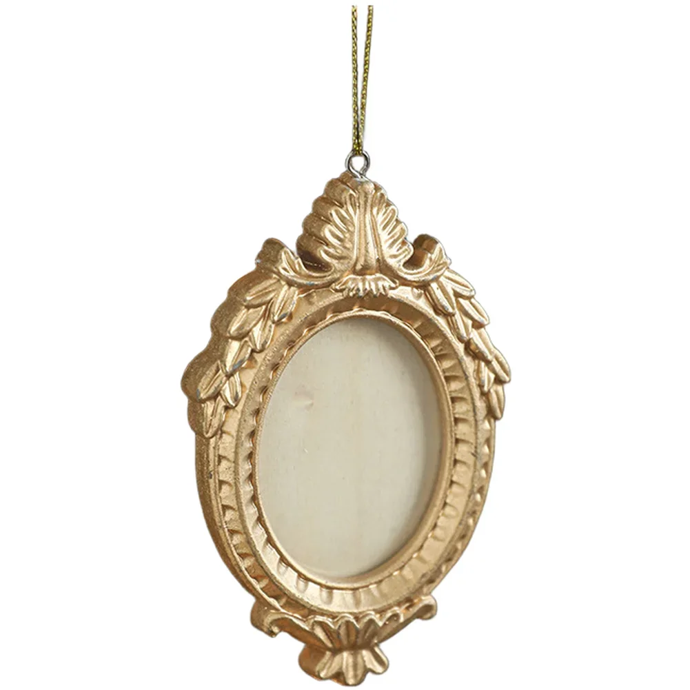 

Resin Miniature Photo Frame Set Featuring Baroque Square and Oval Styles for Decorative Use with Christmas Tree Ornaments