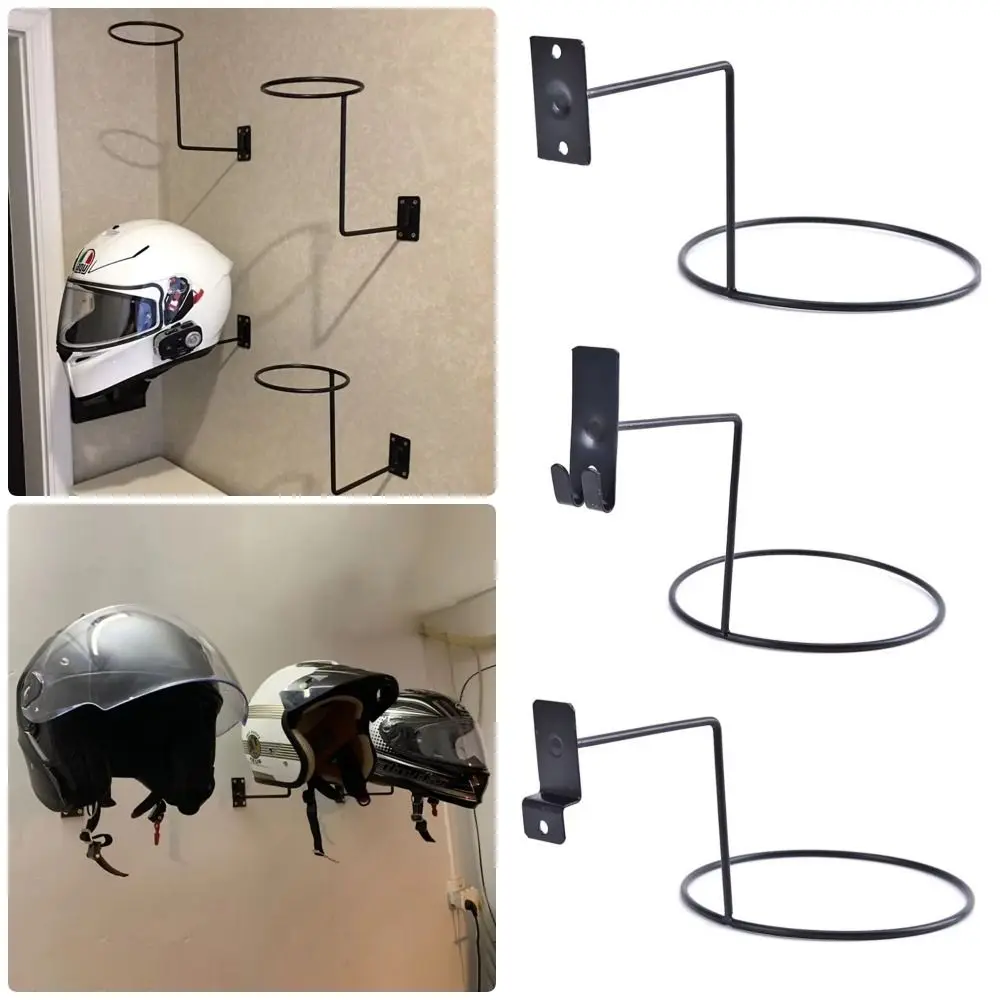 1Pcs New Wall Mounted Cap Holder Rack Storage Display Stand Organizer Hat Bracket Black/Silver Metal Helmet Hanger