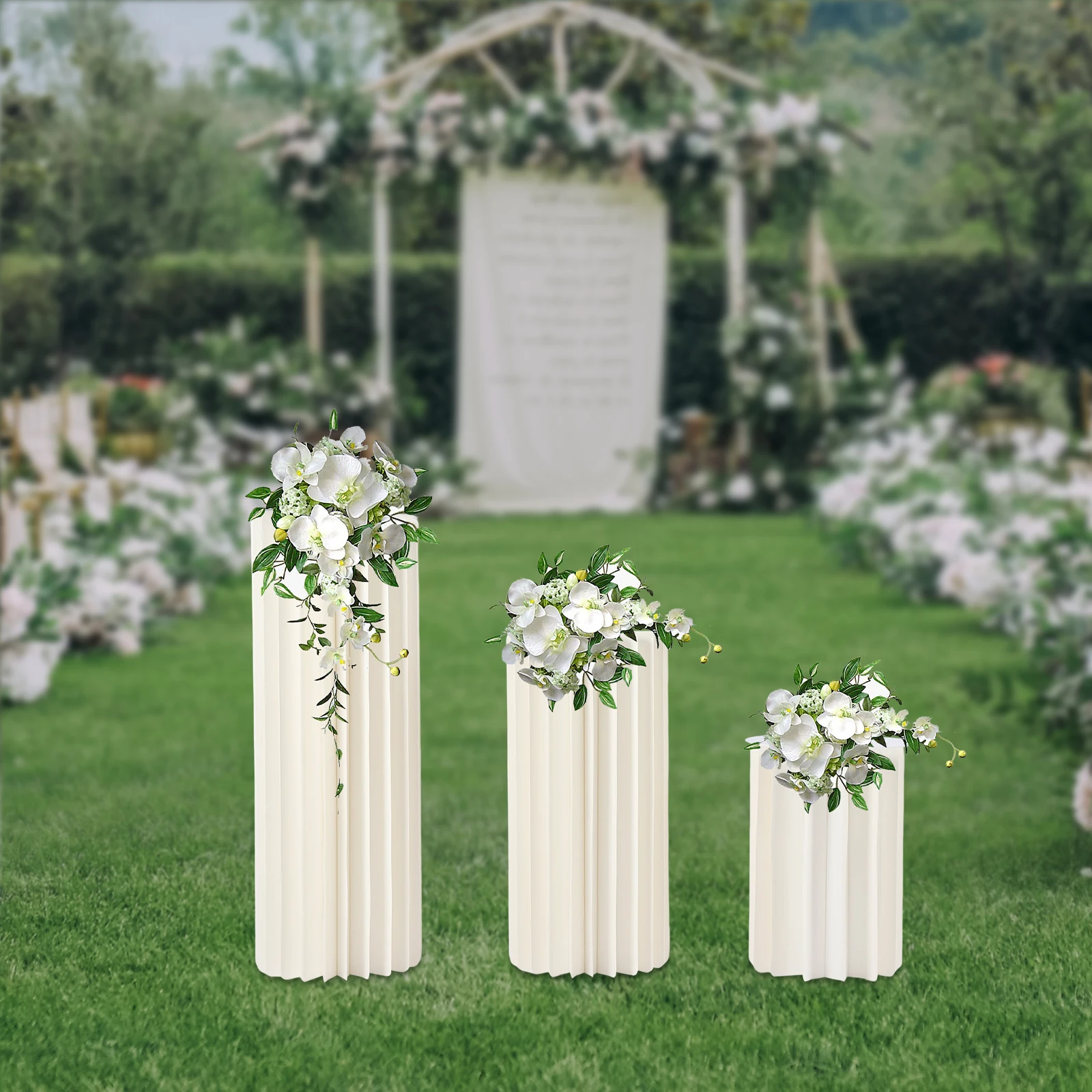 Wedding Centerpieces Cardboard Vases - Set of 3 Flower Vase Flowers Stand for Party Tables Decorations - Elegant Bulk Weddings