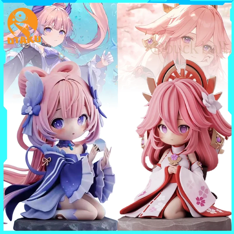 

Genshin Impact Figurine Sangonomiya Kokomi Figure Yae Miko Anime Figures Q Version Pvc Models Toy Decoration Kids Birthday Gift