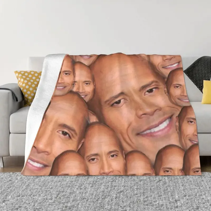 Dwayne Johnson Funny Face The Rock Blankets Coral Fleece Plush Textile Decor Warm Throw Blankets for Bedding Bedroom Quilt