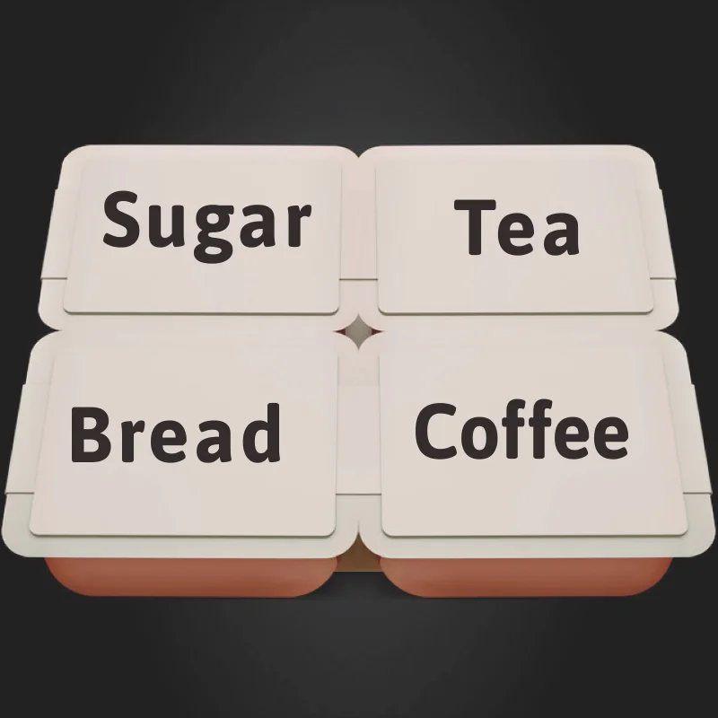 סט של 4 תוויות מטבח מדבקות דקסטר, תה קפה סוכר לחם ג 'ט מיכל מיכל מדבקות מדבקות למטבח