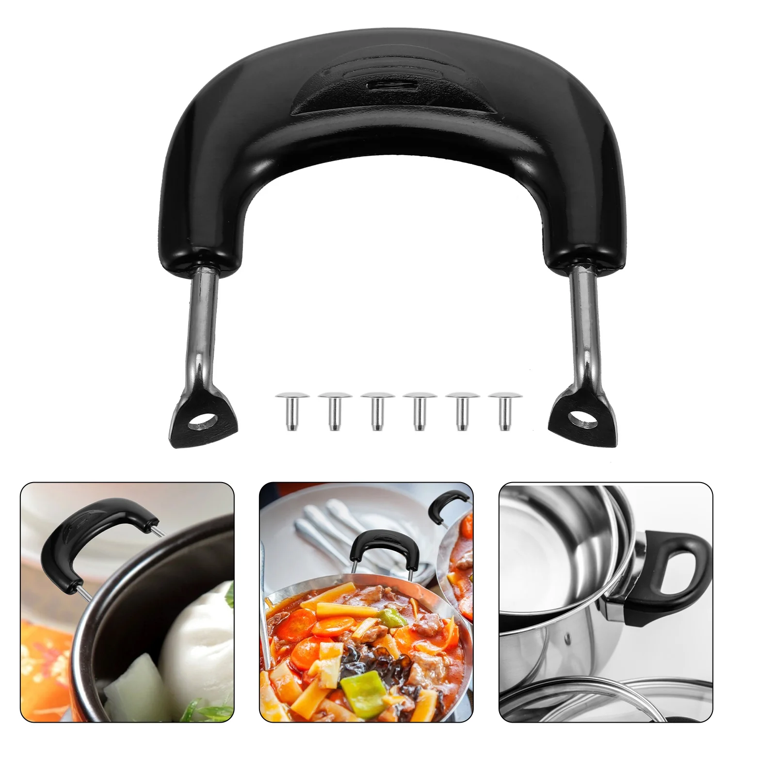 

6pcs Pan Ear Handle Replacement Stainless Steel Pot Side Handle Easy Install Cookware Accessories Kitchen Tool
