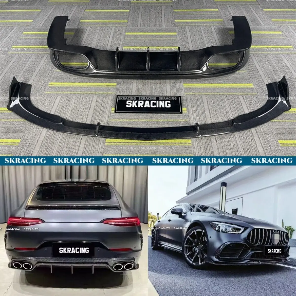 

For Benz AMG GT43 GT53 2019-2023 Real Carbon Fiber Front Rear Lip Bumper Diffuser