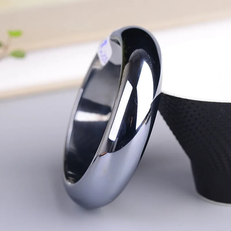 Natural New Terahertz Polysilicon Ore Magnetic Energy Stone Bangle Bracelet Fashion Charm Jewelry Amulet Gifts for Women Luxury