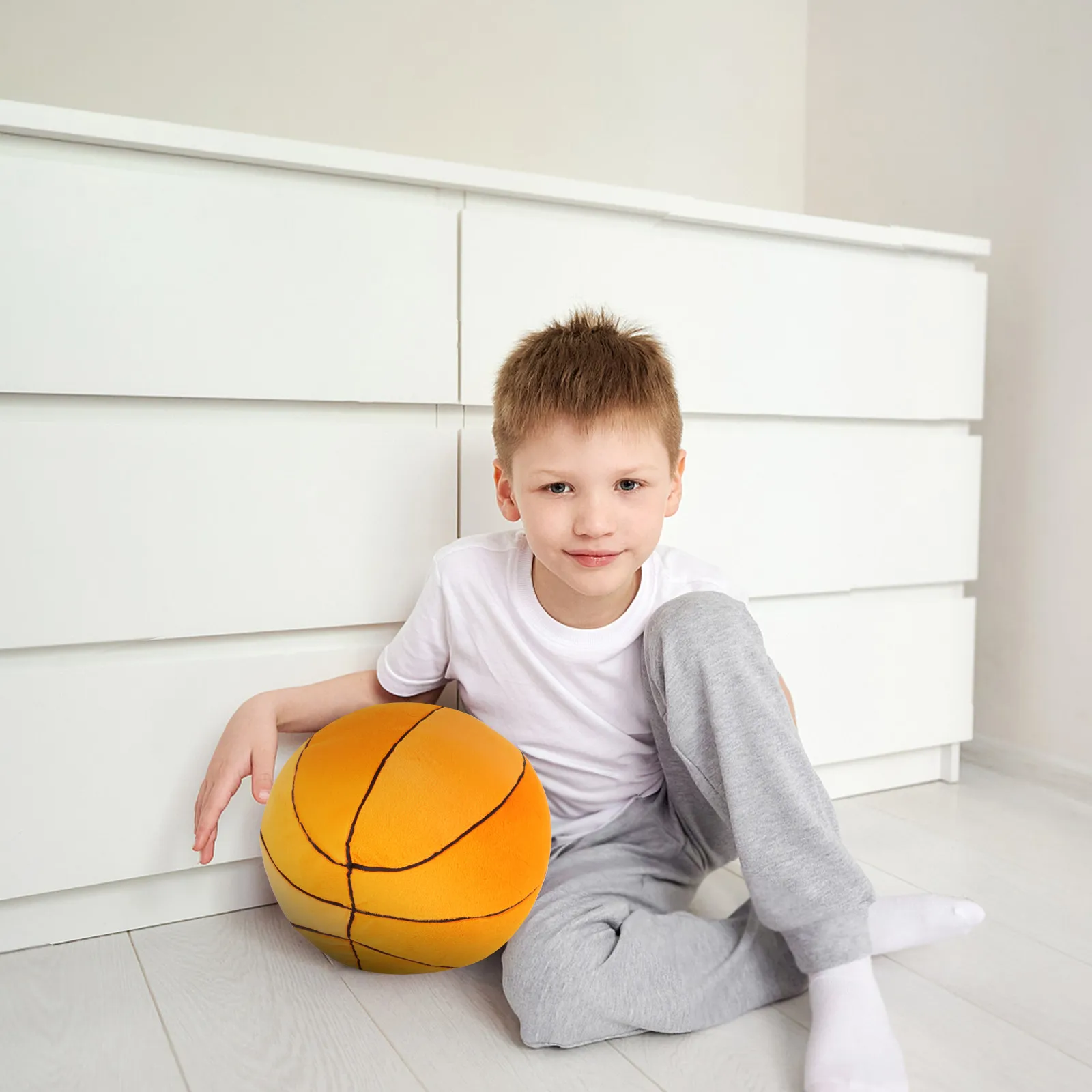 Basketball Pillow Ergonomic Round Design Comfortable Support Removable Washable Cover Multi Scene Use Sofa Bed Chair Decor