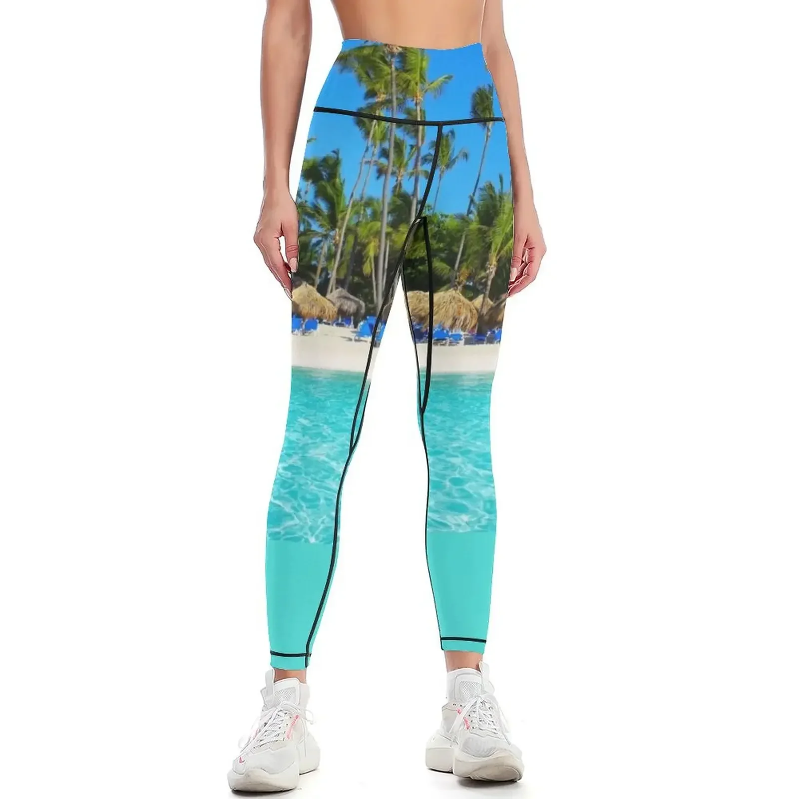 

Postcard from Punta Cana, The Dominican Republic Leggings sports shirts gym push up tights for for fitness Womens Leggings