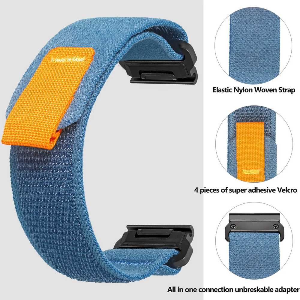 For Garmin Nylon Watch Band Quickfit 20 22 26mm Wrist Strap Compatible With Fenix/Tactix/Forerunner/Approach/MARQ/Enduro