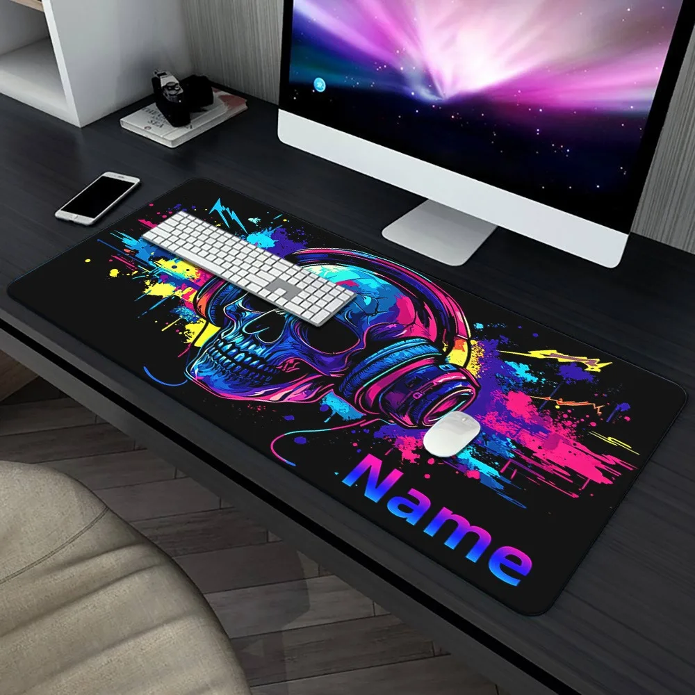 1PC Customizable Skull HD Print Large Mouse Pad, Multifunctional XXL Gaming Keyboard Desk Mat For Office Family Gift