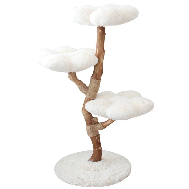 Flower Cat Climbing Frame Handmade Cat Scratch Solid Wood Large Cat Tree Pet Supplies Toys