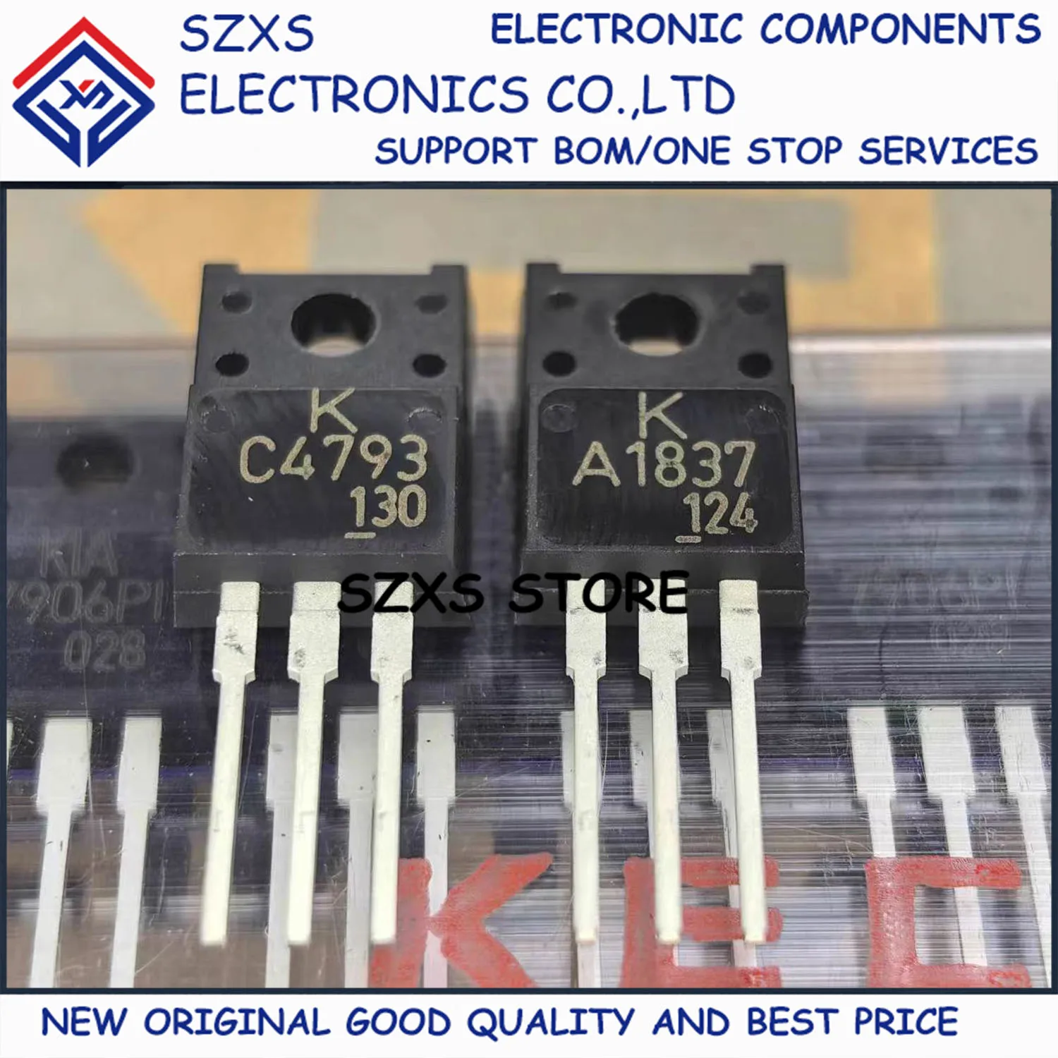 

New Original 10Pairs KTA1837 A1837 + KTC4793 C4793 TO-220F Audio Amplifer Transistor In Stock Electronic Components Good Quality