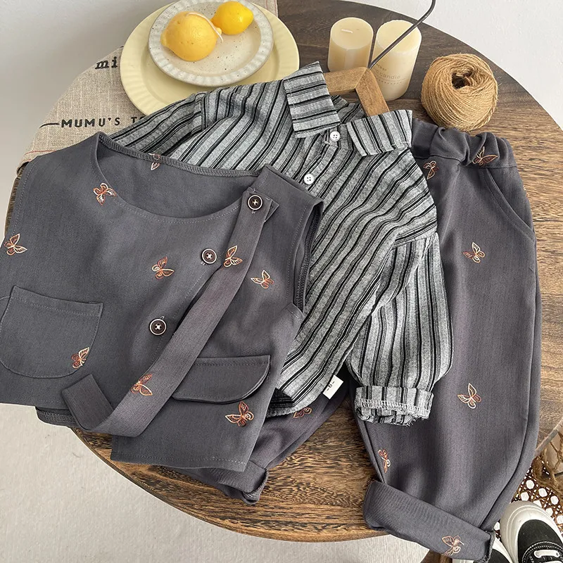 Boys Spring Autumn Clothing 2026 New Suit Vest Pants Set Kids Fashion Formal 3-Piece Outfit Toddler Handsome Wear