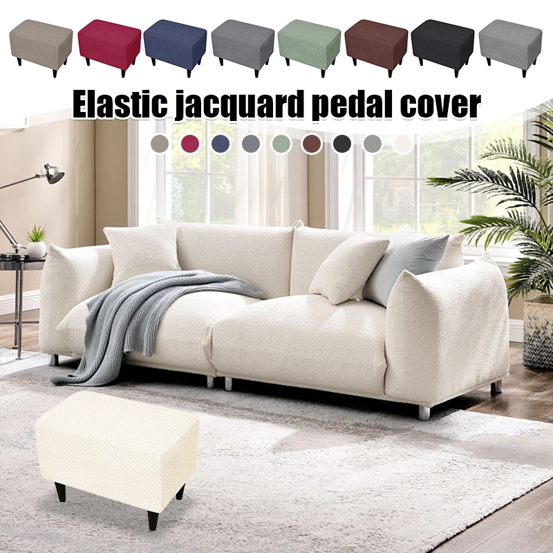 Square Ottoman Covers Stretch Footstool Cover Bench Storage Stool Cover Washable Dustproof Furniture Protector Covers