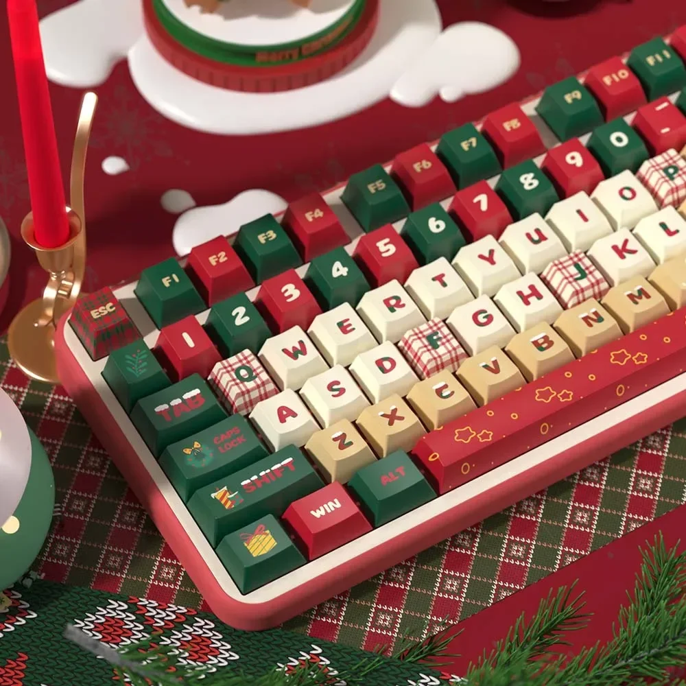 

158 Keys Merry Christmas Theme Keycaps Cherry Profile Keycap ISO PBT Dye Sub for MX Switch DIY Layout Mechanical Keyboard