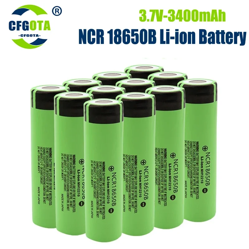 100% New Original NCR18650B 3.7v 3400mah 18650 Lithium Rechargeable Battery For Flashlight batteries