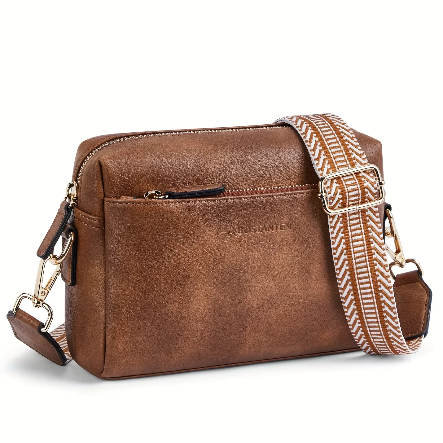 

Stylish Vegan Leather Crossbody Purse for Women with Vibrant Colored Triple Zip Design and Adjustable Shoulder Strap, Fashionabl