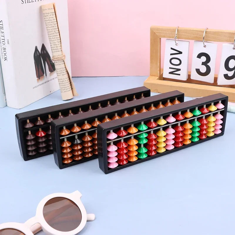 Math Learning Tool For Children Portable Chinese 13 Digits Column-Abacus Arithmetic Soroban Calculating Color Blocking Abacus