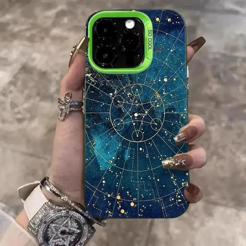 

Star compass silver for iPhone 16promax phone case for iPhone15 14 13 12 11 promax X XS XR XSmax 7 8 Plus soft shell fashion