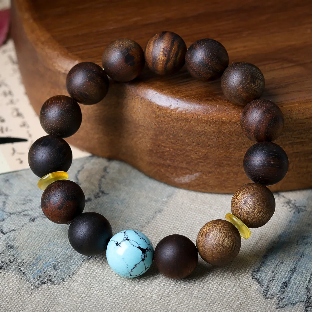 

2026 на новом браслете из желтого кианита с благовониями и дерева Wenchuan, магнит, бирюза, китайские украшения из ниток