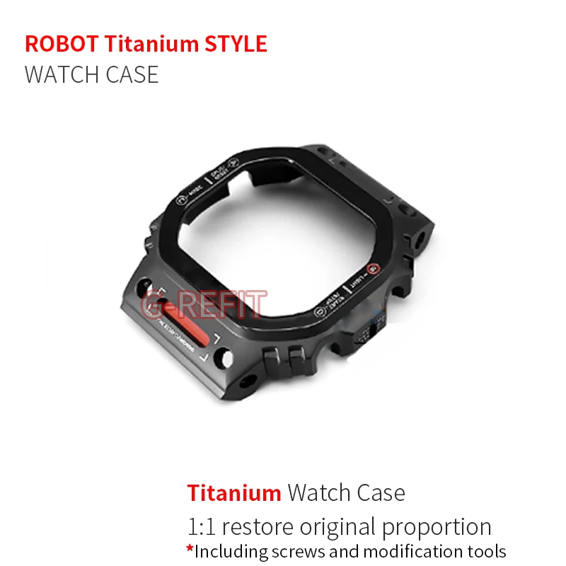 G-Refit Mech Style Robot DW5600 GWB5600 G5600E Titanium GWM5610 roestvrijstalen horlogekast Metalen ringband GMWB5000 MechWarrior