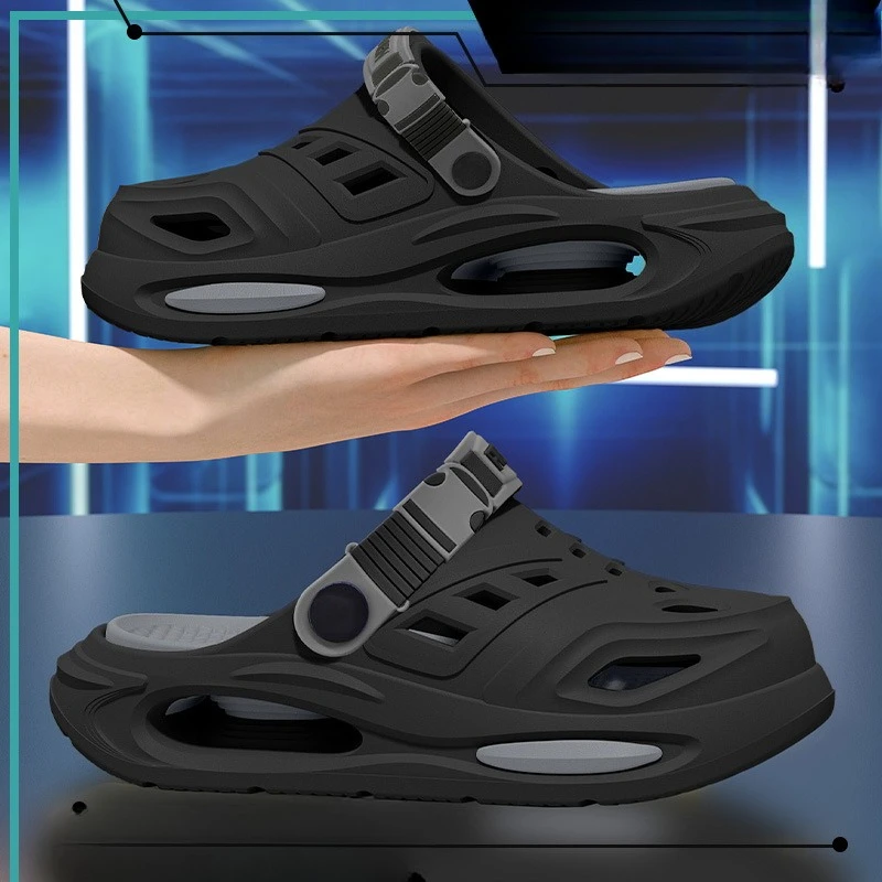 

Men's slippers for outdoor wear, new style with thick sole, wear-resistant, anti slip, breathable, and waterproof
