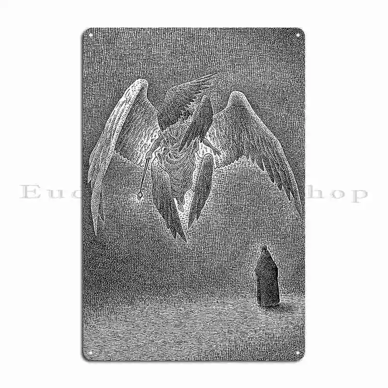 Seraphim Metal Plaque Designing Iron Club Decoration Wall Cave Tin Sign Poster