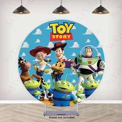 Toy Story Round Backdrop Cover Kids Birthday Baby Shower Circle Photography Background Booth Photo Props Banner