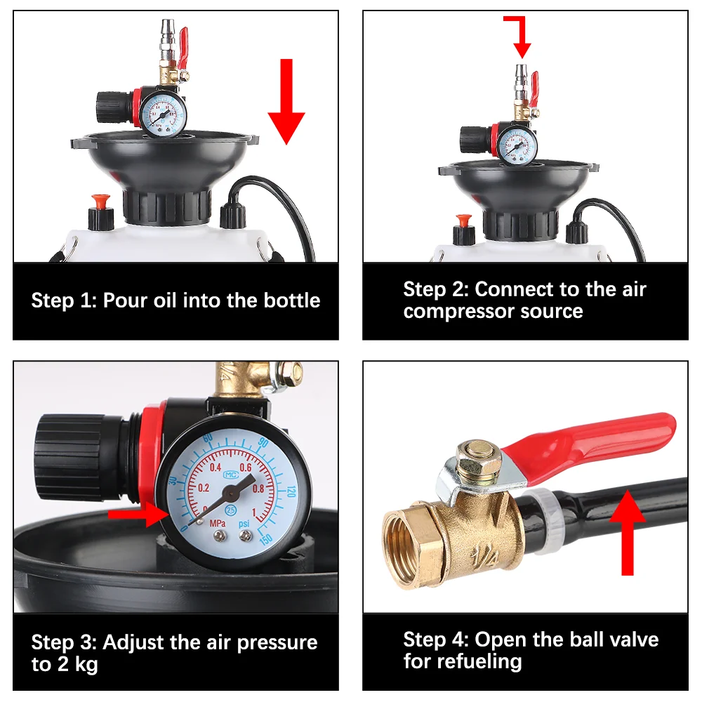 5L قدرة 1000PSI الناتج الضغط آلة مزيتة يده علبة التروس آلة تعبئة الزيت التزود بالوقود السريع مزيتة أداة اليد للسيارة م #6