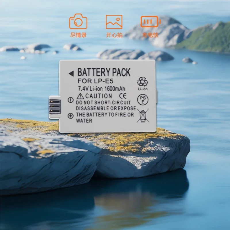 بطارية 7.4 فولت LP-E5 1600 مللي أمبير في الساعة مناسبة لكاميرا كانون EOS 450D 1000D EOS 500D 2000D EOS KISS X2 X3