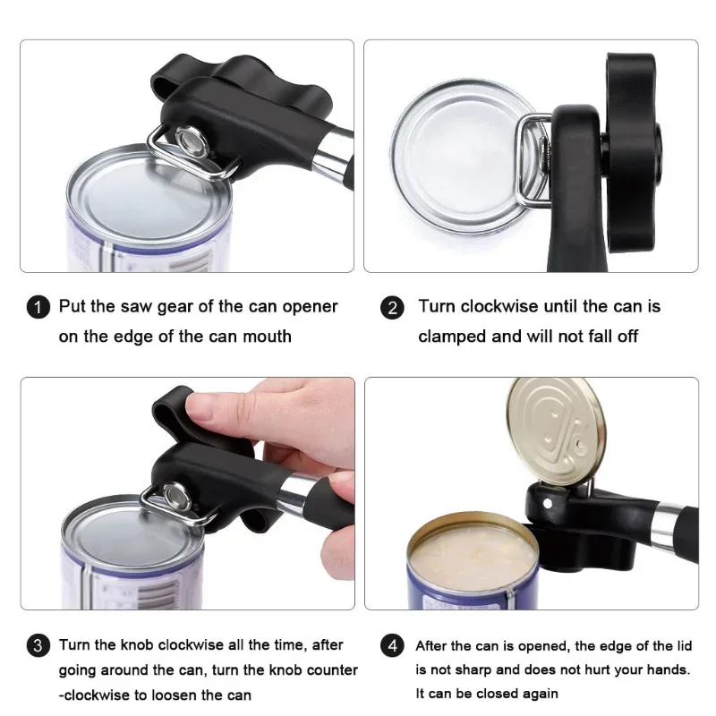 プラスチック製のプロのキッチンツール,安全,手洗い,サイドカット,簡単なグリップナイフ,缶の蓋