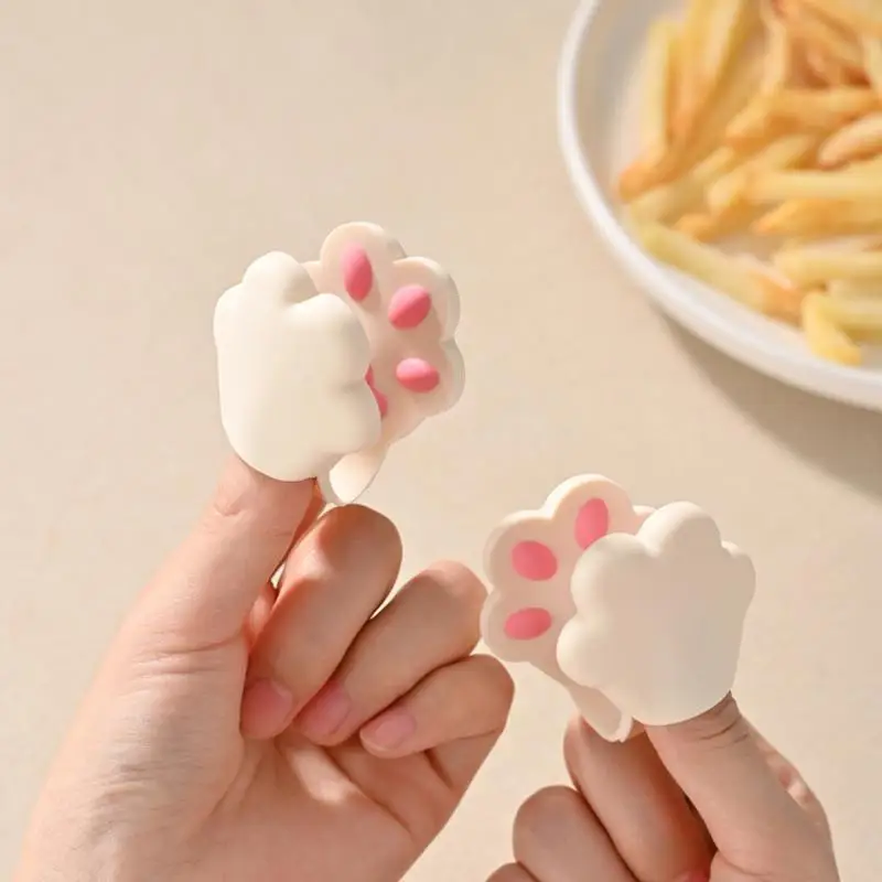 Silicone Hot Mitts Finger Pinch Grips Cat Paw Cooking Pinch Mitts Finger Protector Pot Holder Creative Anti Scald Finger Clip